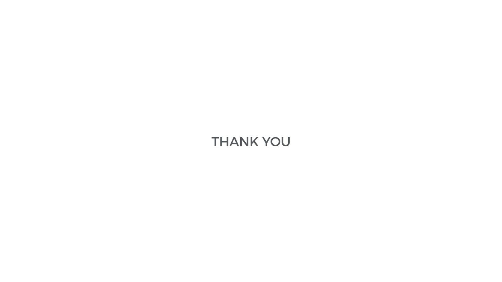 Closing keynote slide reading Thank you.